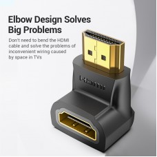 Адаптер HDMI-HDMI Vention F/M UP 90 4K 60Hz gold-plated Black (AIOB0)