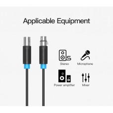Кабель Audio XLR-XLR Vention PVC M/F nickel-plated 2m Black (BBFBH)