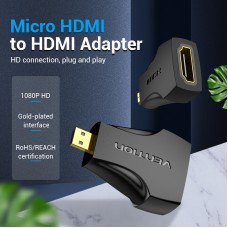 Адаптер HDMI-microHDMI Vention F/M 1080P 60Hz Upgraded gold-plated Black (AITBO)