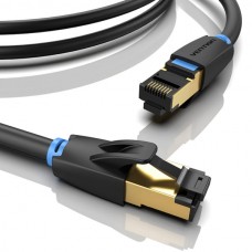 Патч-корд RJ45-RJ45 Vention LAN CAT8 SFTP 40Gbps 2000MHz Copper PVC Round 20m Black (IKABQ)