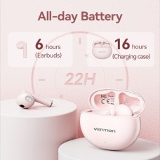 Наушники гарнитура вкладыши Bluetooth 5.3 TWS Vention Elf Earbuds E06 Pink (NBKP0)