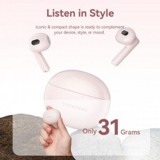 Наушники гарнитура вкладыши Bluetooth 5.3 TWS Vention Elf Earbuds E06 Pink (NBKP0)
