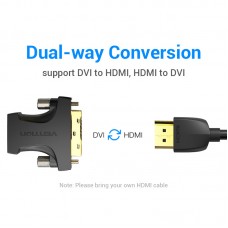 Адаптер HDMI-DVI-D Vention (DVI 24+1-HDMI 1.4) M/F 1080P 60Hz Upgraded gold-plated Black (AILB0)
