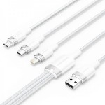 Кабель 3 в 1 USB-MicroUSB-Type-C-Lightning Vention PVC Cotton Braided PD 60W 3А 480Mbps 1.5m White (CTPWG) Кабель 3 в 1 USB-MicroUSB-Type-C-Lightning Vention PVC Cotton Braided PD 60W 3А 480Mbps 1.5m White (CTPWG)