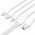 Кабель 3 в 1 USB-MicroUSB-Type-C-Lightning Vention PVC Cotton Braided PD 60W 3А 480Mbps 1.5m White (CTPWG)