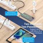 Кабель 2 в 1 USB-MicroUSB-Lightning Vention TPE Nylon MFi C89 2.4А 480Mbps nickel-plated 0.5m Black Кабель 2 в 1 USB-MicroUSB-Lightning Vention TPE Nylon MFi C89 2.4А 480Mbps nickel-plated 0.5m Black