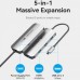 USB HUB Vention 5 in 1 Type-C-HDMI-USB 4K60Hz 3USB 1Type-C PD 100W Gray (TQDHB)