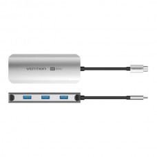USB HUB Vention 5 in 1 Type-C-HDMI-USB 4K60Hz 3USB 1Type-C PD 100W Gray (TQDHB)