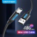 Кабель USB-MiniUSB 2.0 5pin Vention PVC Round 0.25m Black (COMBC)
