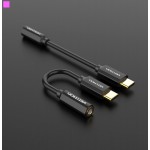 Адаптер Type-C-3.5мм Vention OMTP gold-plated 0.1m Black (CFIBA)