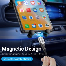 Кабель 2 в 1 USB-MicroUSB-Type-C Vention Nylon Magnetic 3А 480Mbps nickel-plated 1.5m Grey (CQNHG)