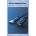 Удлинитель USB-USB 3.0 Vention F/M PVC Round 5Gbps 0.5m Black (CBHBD)
