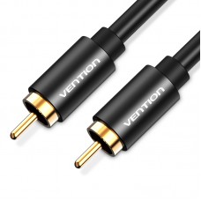 Кабель Audio RCA-RCA Vention F/F 26К gold-plated 26 AWG 1.5m Black (VAB-R09G)