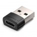 Адаптер USB-Type-C 2.0 Vention M/F PVC 3A 480Mbps nickel-plated Black (CDWB0)