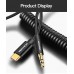 Кабель Audio Type-C-3.5мм Vention Spring Stereo gold-plated 1m Black (BGABF)