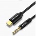 Кабель Audio Type-C-3.5мм Vention Spring Stereo gold-plated 1m Black (BGABF)