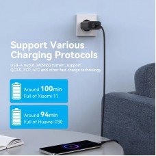 Сетевое зарядное устройство Vention 1USB 1Type-C PD 38W 3A QC3.0 Black (FBIB0-EU)