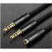 Кабель Audio 3.5мм-3.5мм Vention 2xM/F Fabric Braided 0.3m Black (BBLBY)