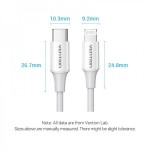 Кабель Type-C-Lightning Vention TPE PVC Mfi C94 PD 30W 3A 480Mbps 2m White (LAKWH) Кабель Type-C-Lightning Vention TPE PVC Mfi C94 PD 30W 3A 480Mbps 2m White (LAKWH)