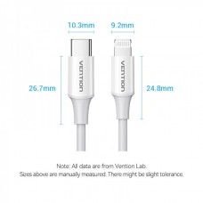 Кабель Type-C-Lightning Vention TPE PVC Mfi C94 PD 30W 3A 480Mbps 2m White (LAKWH)