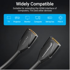 Удлинитель HDMI-HDMI v.2.0 Vention M/M PVC Shell 4K 60Hz 18Gbps gold-plated 0.5m Black (AAXBD)
