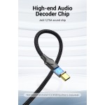 Кабель Audio Type-C-2RCA Vention M/2xM Cotton gold-plated 1.5m Black (BGUHG)