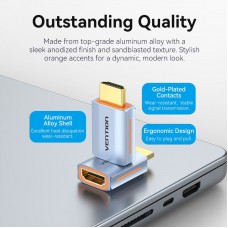 Адаптер HDMI-HDMI 2.1 Vention F/M Aluminum Alloy 8K 60Hz 4K 120Hz 2K 144Hz 48Gbps gold-plated Blue (AIVH0)