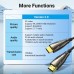 Кабель HDMI-HDMI v.2.0 Vention Optical Zinc PVC 4K 60Hz 18Gbps gold-plated 2m Black (ALABH)