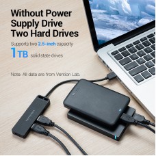 USB HUB Vention 5 в 1 USB-MicroUSB 4USB 3.0 5Gbps 2A 1m Black (CHLBF)