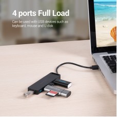 USB HUB Vention 5 в 1 USB-MicroUSB 4USB 3.0 5Gbps 2A 1m Black (CHLBF)