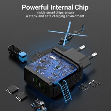 Сетевое зарядное устройство 2USB Vention 36W QC3.0 3.4A Black (QC79-EU-B)