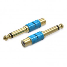 Адаптер Audio 6.35мм-RCA Vention M/F gold-plated Blue (VDD-C03)