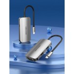 USB HUB 4 в 1 Vention Type-C-HDMI-VGA-USB 1USB 3.0 1Type-C 3.1 PD 100W 4K 30Hz 5Gbps 0.15m Grey (TOAHB) USB HUB 4 в 1 Vention Type-C-HDMI-VGA-USB 1USB 3.0 1Type-C 3.1 PD 100W 4K 30Hz 5Gbps 0.15m Grey (TOAHB)