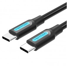 Кабель Type-C-Type-C Vention TPE Round PD 100W 5A 480Mbps 1m Black (COTBF)