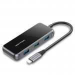 USB HUB Vention 5 в 1 Type-C-HDMI-USB-PD 4USB 3.0 87W 4K 30Hz 0.15m Black (TFDHB) USB HUB Vention 5 в 1 Type-C-HDMI-USB-PD 4USB 3.0 87W 4K 30Hz 0.15m Black (TFDHB)