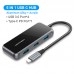 USB HUB Vention 5 в 1 Type-C-HDMI-USB-PD 4USB 3.0 87W 4K 30Hz 0.15m Black (TFDHB)