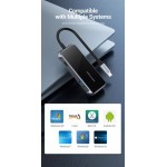 USB HUB Vention 5 в 1 Type-C-HDMI-USB-PD 4USB 3.0 87W 4K 30Hz 0.15m Black (TFDHB) USB HUB Vention 5 в 1 Type-C-HDMI-USB-PD 4USB 3.0 87W 4K 30Hz 0.15m Black (TFDHB)