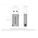 Адаптер Type-C-USB 3.0 Vention AluminIum nickel-plated M/F 5Gbps 3A Gray (CDPH0)