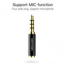 Адаптер Audio 2.5мм-3.5мм Vention M/F gold-plated Black (BFBB0)