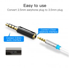Адаптер Audio 2.5мм-3.5мм Vention M/F gold-plated Black (BFBB0)