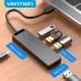 USB HUB Vention 4 в 1 Type-C-USB-MicroUSB 4USB 3.0 5Gbps 0.15m Black (TGKBB)