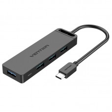 USB HUB Vention 4 в 1 Type-C-USB-MicroUSB 4USB 3.0 5Gbps 0.15m Black (TGKBB)