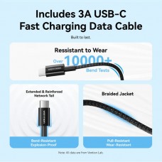 Сетевое зарядное устройство Vention 1Type-C 20W 3A + USB-C to Lightning cable М-М Black