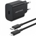 Сетевое зарядное устройство Vention 1Type-C 20W 3A + USB-C to Lightning cable М-М Black