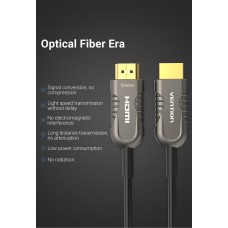 Кабель HDMI-HDMI v.2.1 Vention Optical PVC 8K 60Hz 4K 120Hz 48Gbps Dolby 7.1 80m Black (AAZBAF)