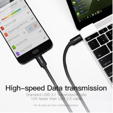 Кабель Type-C-Type-C 3.1 Vention PVC Shell Thunderbolt 3 4K 60Hz PD 60W 3A 5Gbps nickel-plated 0.5m Black (CAUBD)