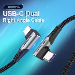 Кабель Type-C-Type-C Vention TPE Nylon Double 90° Degree PD 100W 5A 480Mbps nickel-plated 1m Grey (TANHF) Кабель Type-C-Type-C Vention TPE Nylon Double 90° Degree PD 100W 5A 480Mbps nickel-plated 1m Grey (TANHF)