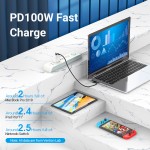 Кабель Type-C-Type-C Vention TPE Nylon Double 90° Degree PD 100W 5A 480Mbps nickel-plated 1m Grey (TANHF) Кабель Type-C-Type-C Vention TPE Nylon Double 90° Degree PD 100W 5A 480Mbps nickel-plated 1m Grey (TANHF)