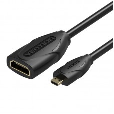 Удлинитель HDMI-microHDMI v.1.2 Vention M/F PVC 1080P 60Hz gold-plated 1m Black (ABBBF)