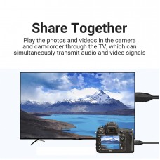 Удлинитель HDMI-microHDMI v.1.2 Vention M/F PVC 1080P 60Hz gold-plated 1m Black (ABBBF)